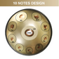 Beginner Handpan Polaris 10 Notes D Minor Scale Golden hangdrum with gift set