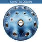 Beginner Handpan NJ Star 13 Notes D Minor Scale Blue hangdrum with gift set