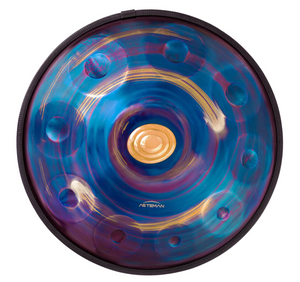 AS TEMAN Handpan Meteor 10 Notes D Minor Scale Blue Purple hangdrum with gift set